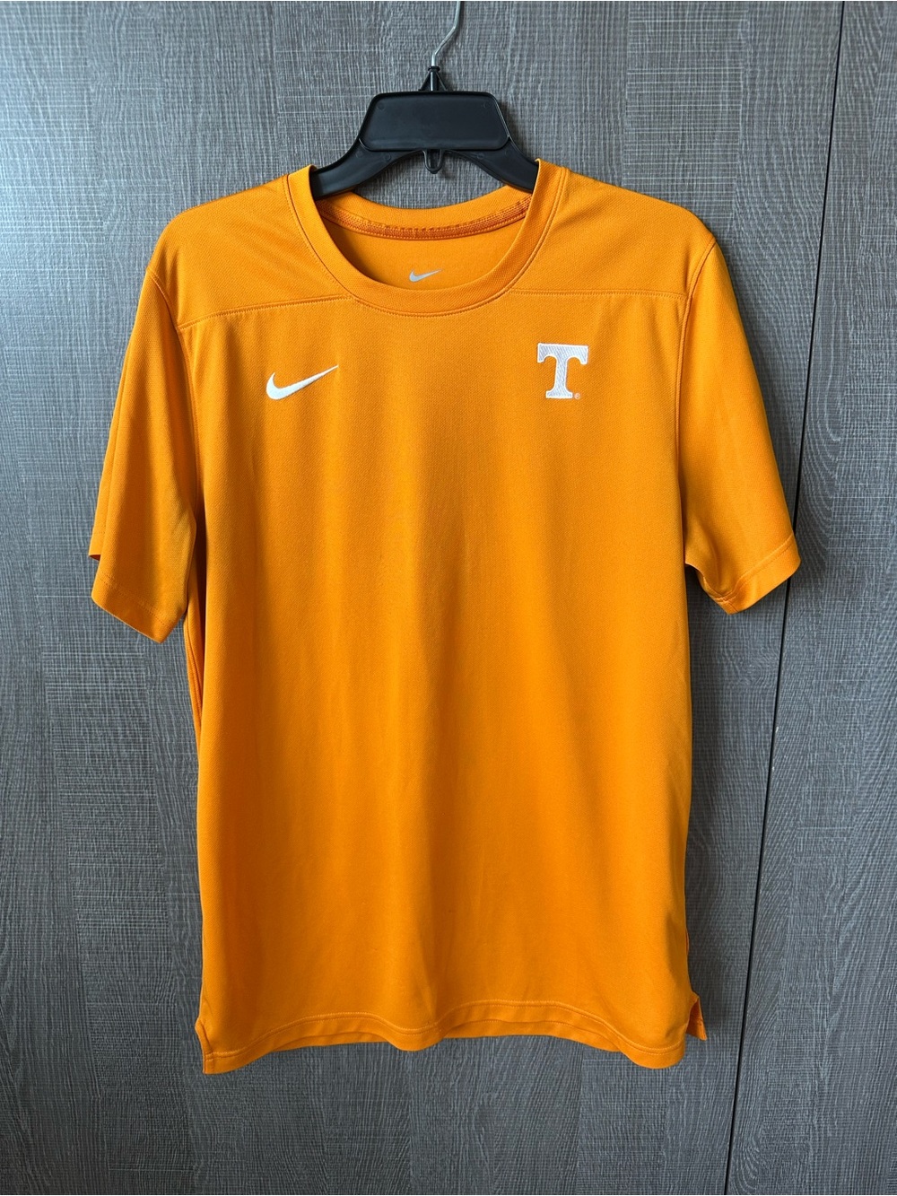Nike Orange Short Sleeve Performance Tee with 'T' Logo